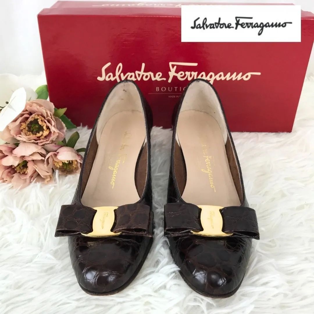 Salvatore Ferragamo 靴 6 1/2 未使用 未使用】フェラガモ パンプス