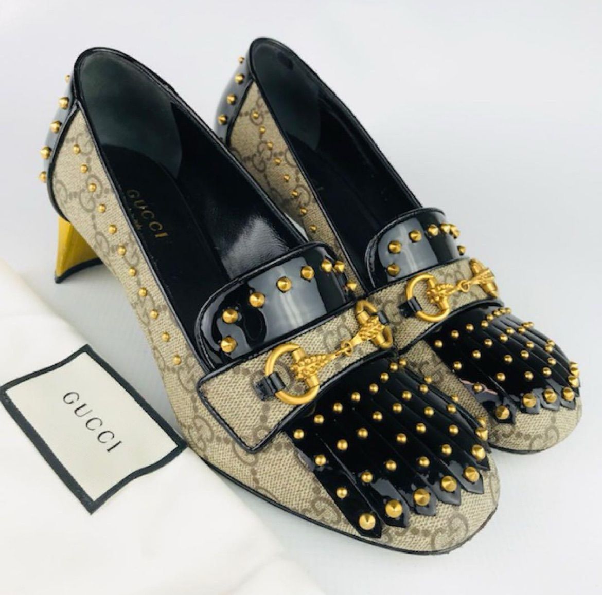 GUCCI☆グッチ・レディース レザー GGスプリーム ホースビット