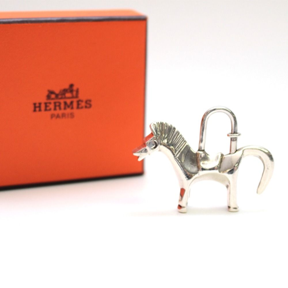 HERMES エルメス 馬 ホース チャーム カデナ シルバー-