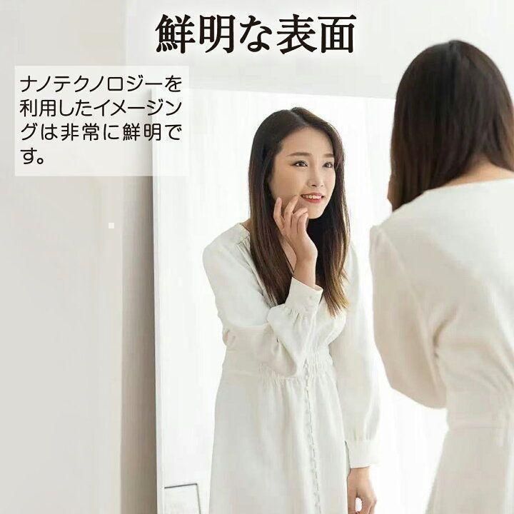 割れない鏡 全身鏡 姿見 幅80×高さ160cmスタンド付き シルバー 1669