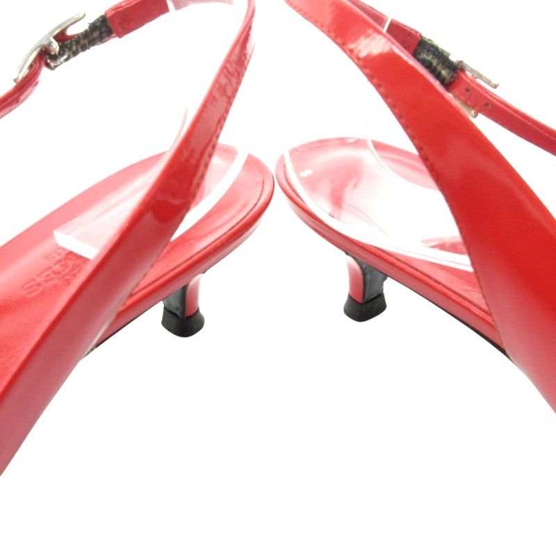 【HERMES】エルメス　エナメルミュール　ロゴマークパンチング　ヒール HERMES】エルメス エナメルミュール ロゴマークパンチング ヒール