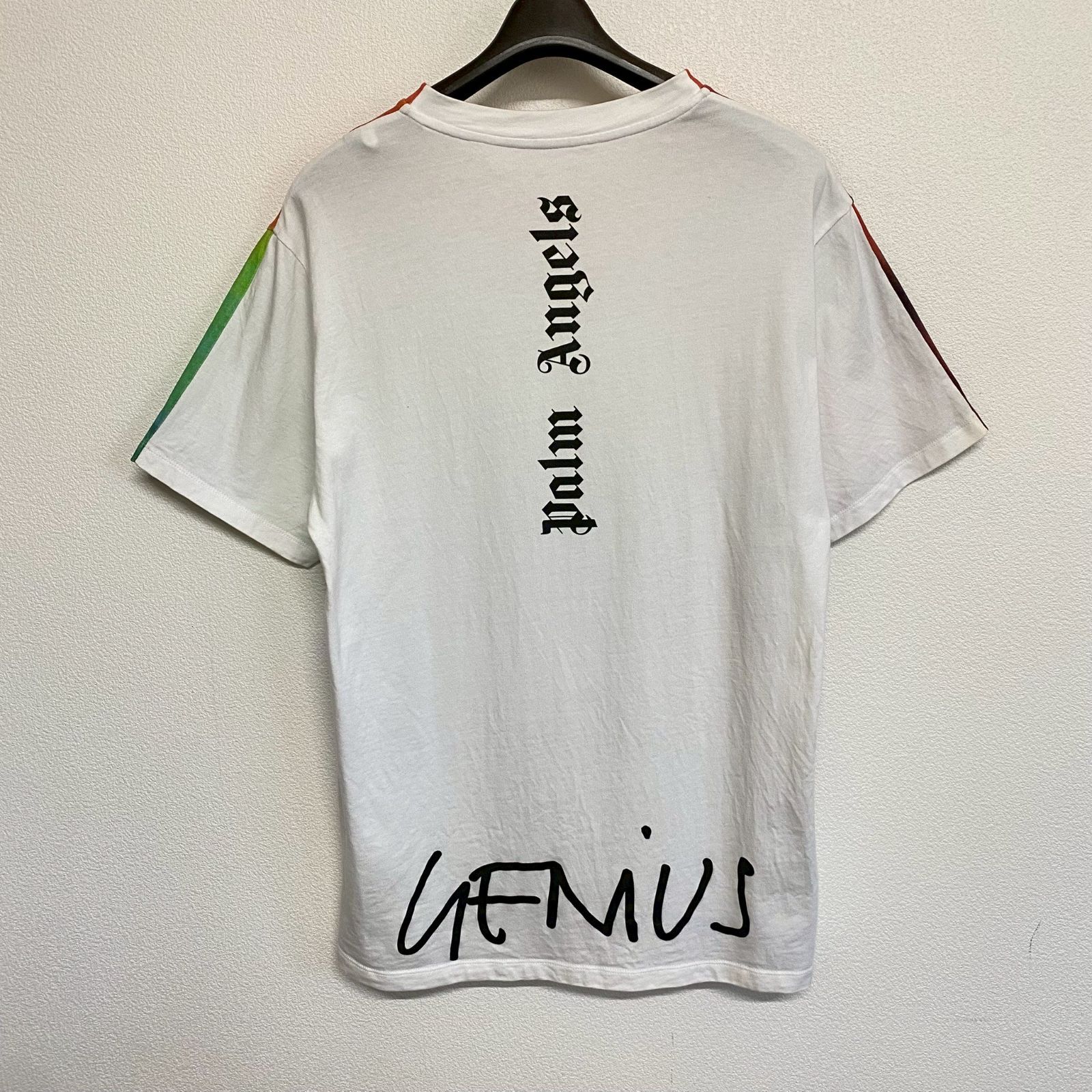 【人気】MONCLER コラボ　半袖　Tシャツ　レインボー　パームエンジェルス 人気】MONCLER コラボ 半袖 Tシャツ レインボー パーム