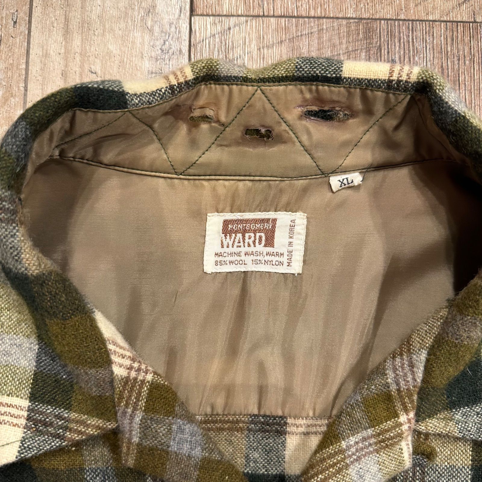70 s モンゴメリーワード ウール チェックシャツ Montgomery Ward Wool Plaid Shirt