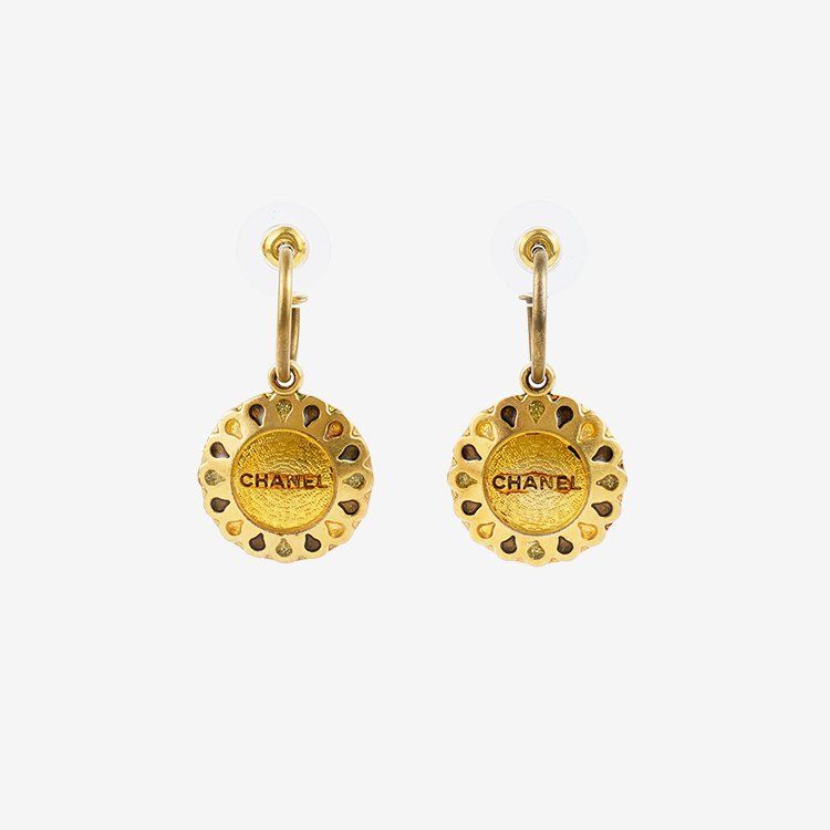 シャネル CHANEL ピアス ロゴ ゴールド/ブラウン　99A　ヴィンテージ ヴィンテージ】鑑定済 極美品 CHANEL シャネル ココマーク