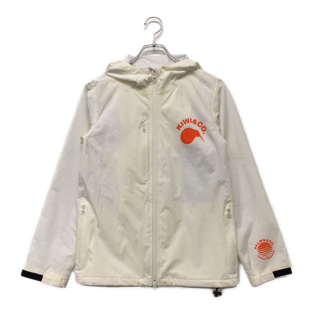 中古 レディース パームス＆コー Palms＆co. ブルゾン M 白 ホワイト フード付き 耐水 防水