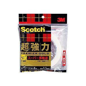 まとめ スコッチ 超強力両面テープ プレミアゴールド スーパー多用途 19mm×4m 10巻