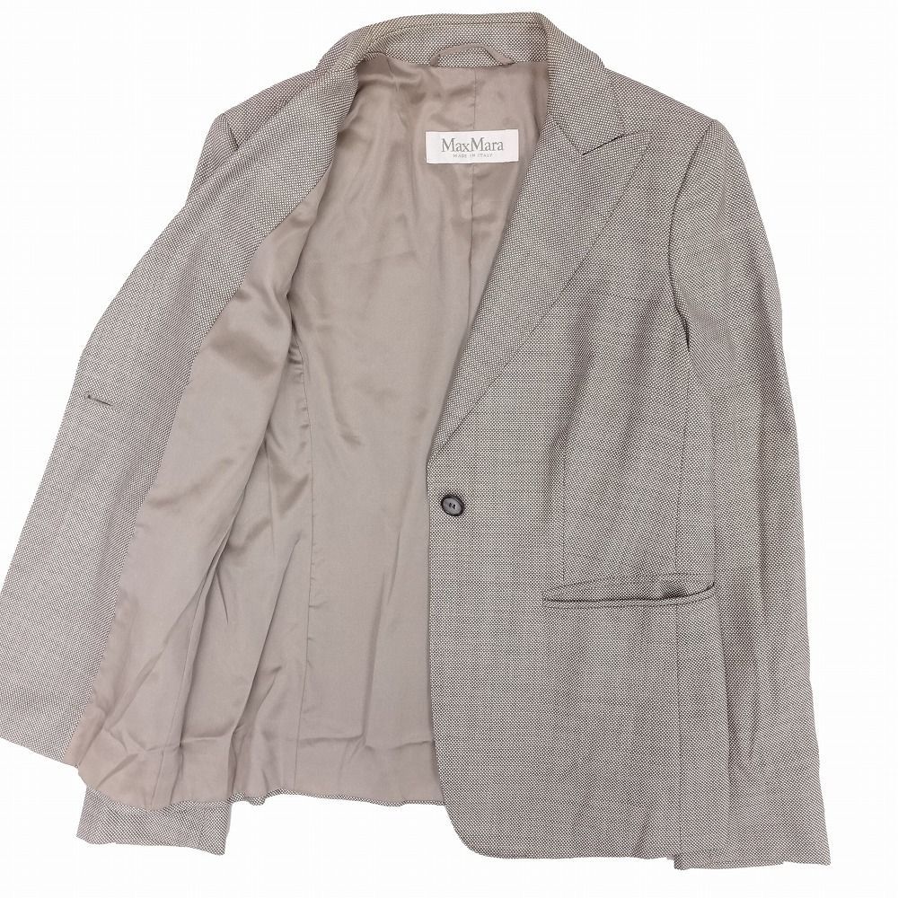 MAX MARAマックスマーラ グレー ジャケット ブレザー Max Mara マックスマーラ バーズアイ テーラード ジャケット 1B