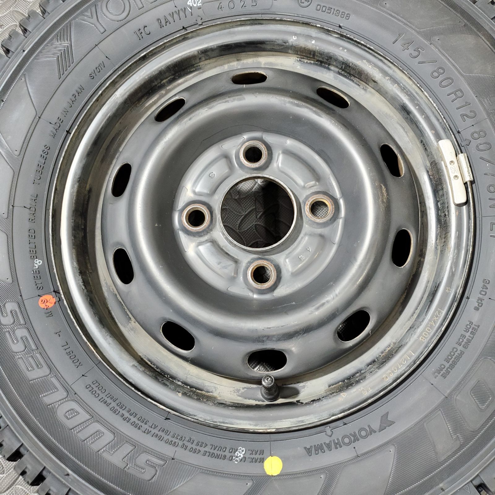 25年製 タイヤ 145|80R12 80|78N LT ヨコハマ SY01V スバル サンバー サンバーディアス スタッドレスタイヤ 冬タイヤ 1106R