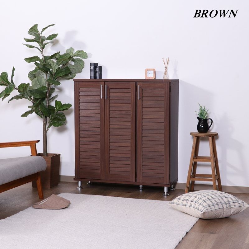 ルーバーシューズボックス 幅90.5cm 全2色 6924