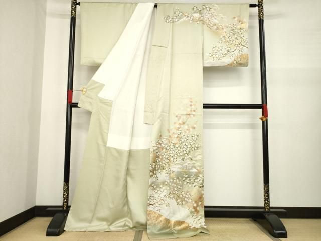 平和屋着物○訪問着 橘 光琳菊 金銀彩 ロング丈 正絹 逸品 AABA3299ck