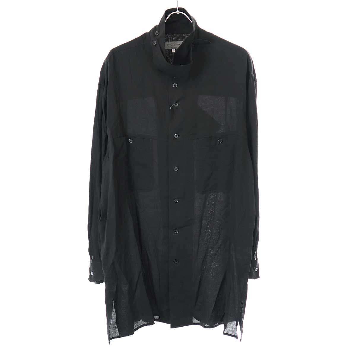 23AW yojiyamamotoシャツ ワイズ ヨウジヤマモト 23AW シワ加工グレン