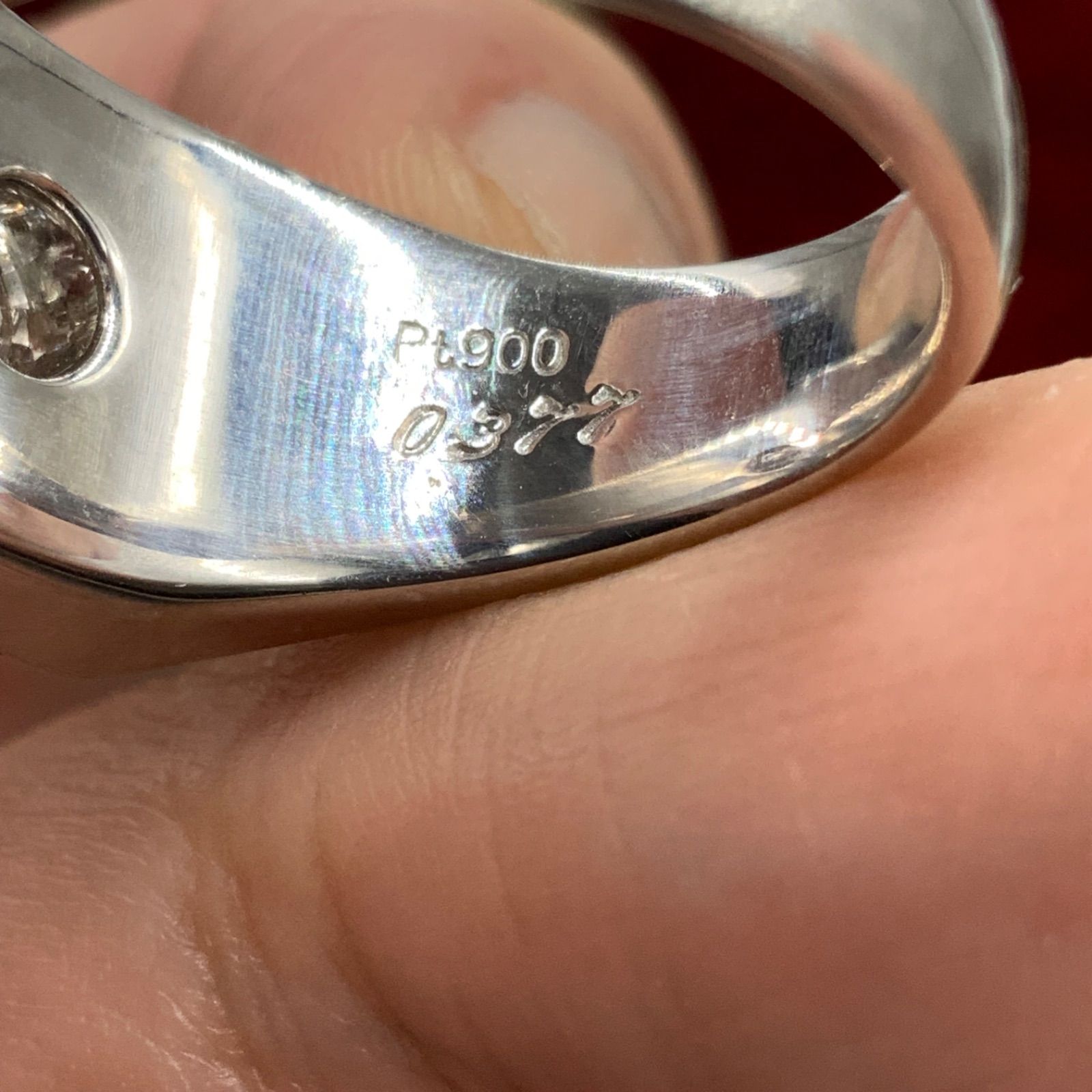 Pt900 プラチナ 印台 リング 23.2g 約18号 0.377ct - メルカリ