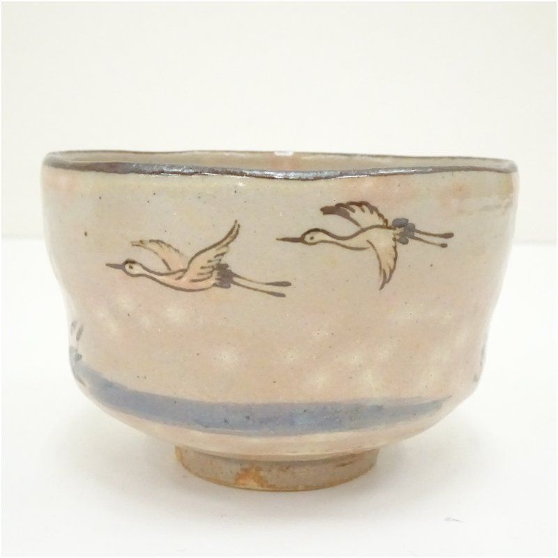 Ｎ４７３　茶碗　『紀州焼』『葵窯　寒川栖豊造』『御題　森』　抹茶碗　共箱　茶道具 N473 茶碗 『紀州焼』『葵窯 寒川栖豊造』『御題 森』 抹茶