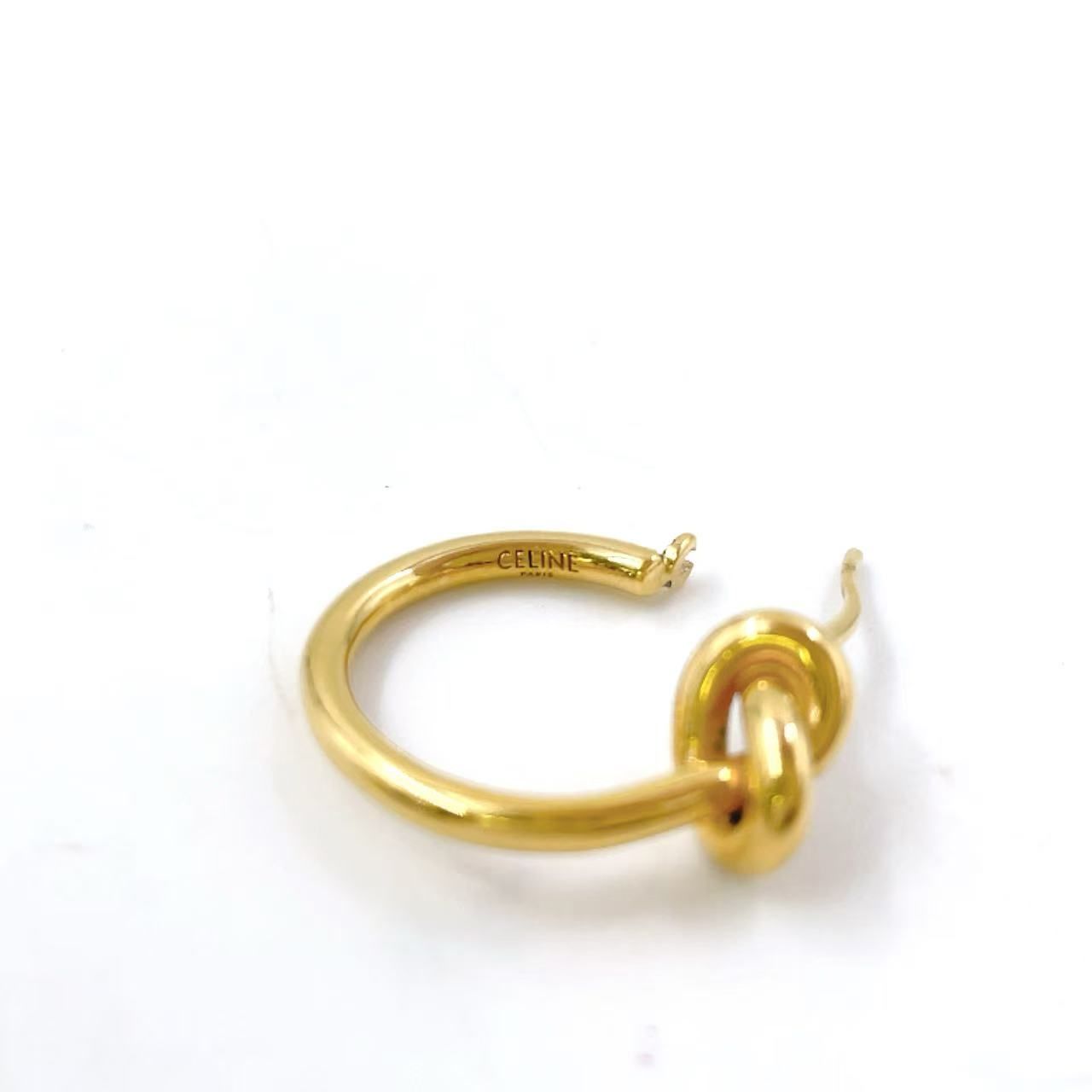 CELINE ノットスモールフープピアス 美品 ゴールド 片耳 セリーヌ