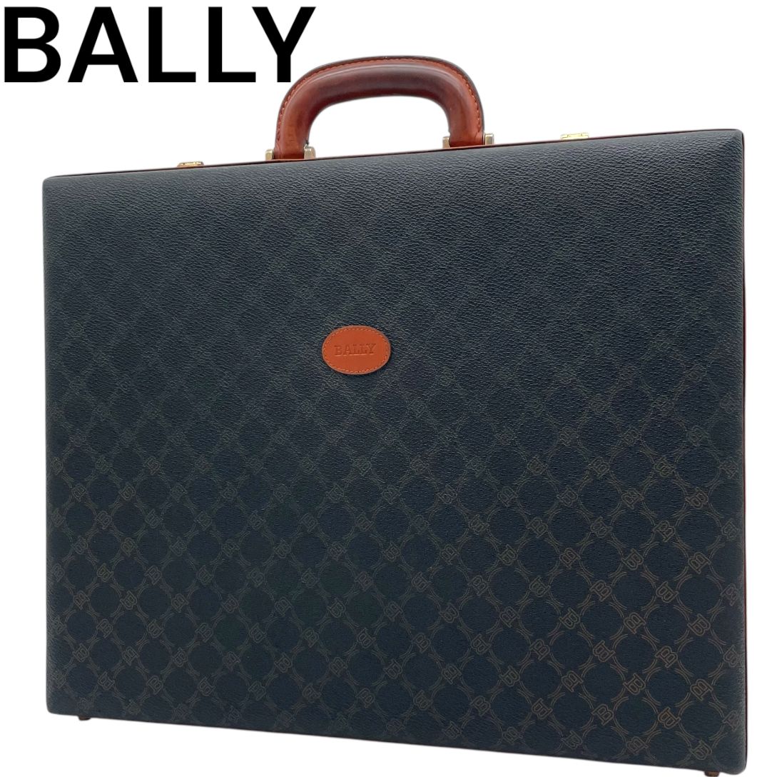 BALLY ブラック レザー ヴィンテージ アタッシュケース 8961
