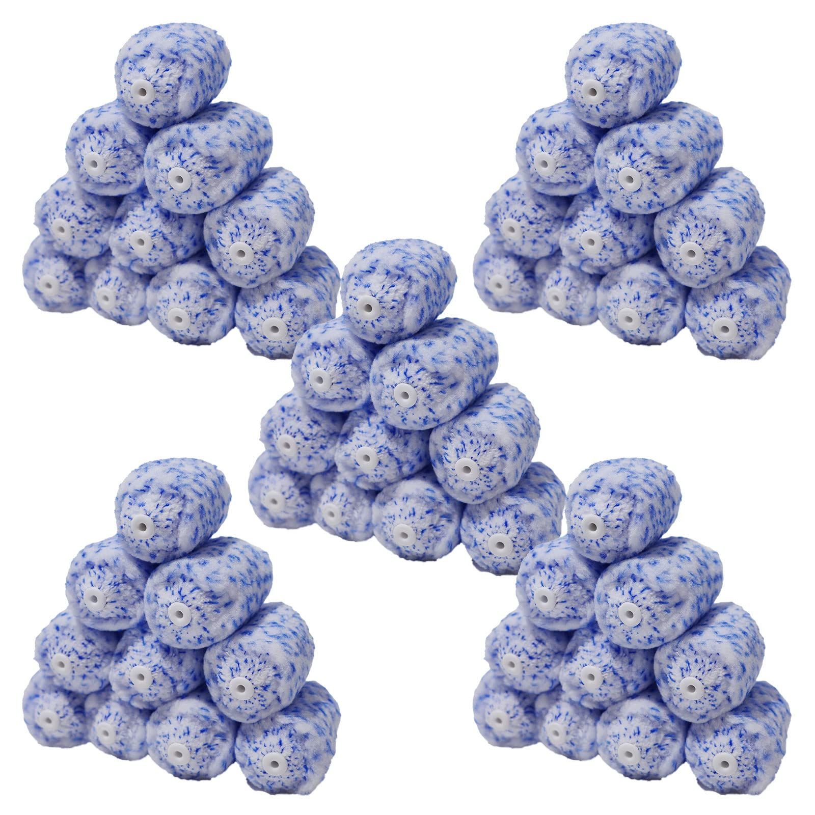 迅速発送 ハケ市 ミニスモール ローラー マイクロファイバー 混毛 マリン 2インチ 20mm 50本 セット