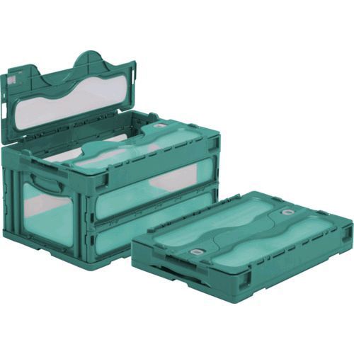 【新品・90営業日以内発送】サンコー SKOC40BGR フタ一体型折りたたみコンテナー ５５９０２０ マドコンＣー４０Ｂグリーン 三甲 フタ一体型折リタタミコンテナー グリーン SANKO【沖縄離島販