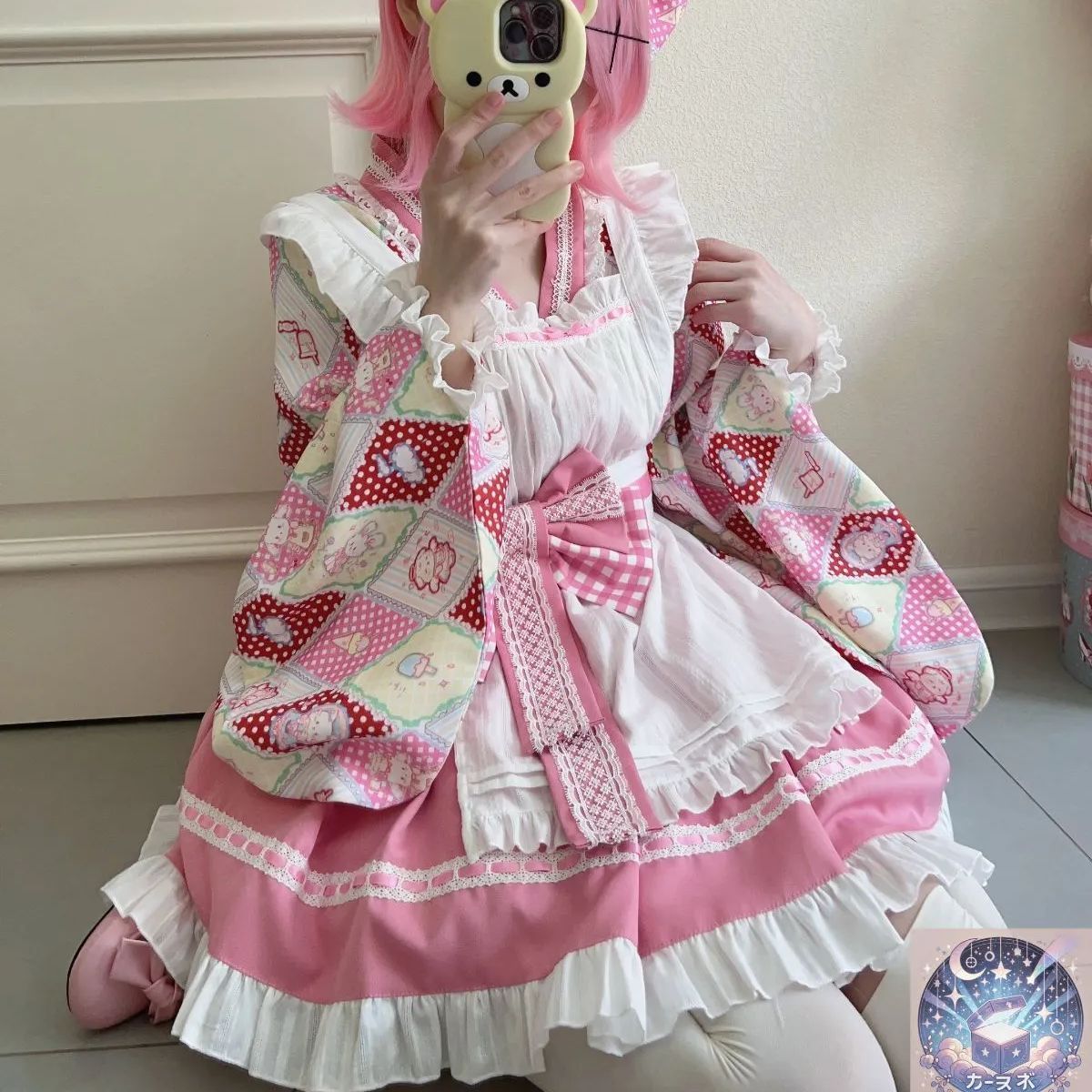 新品 未使用】ピンク 和風ロリータ洋装セット Lolita 甘ロリ かわいい 