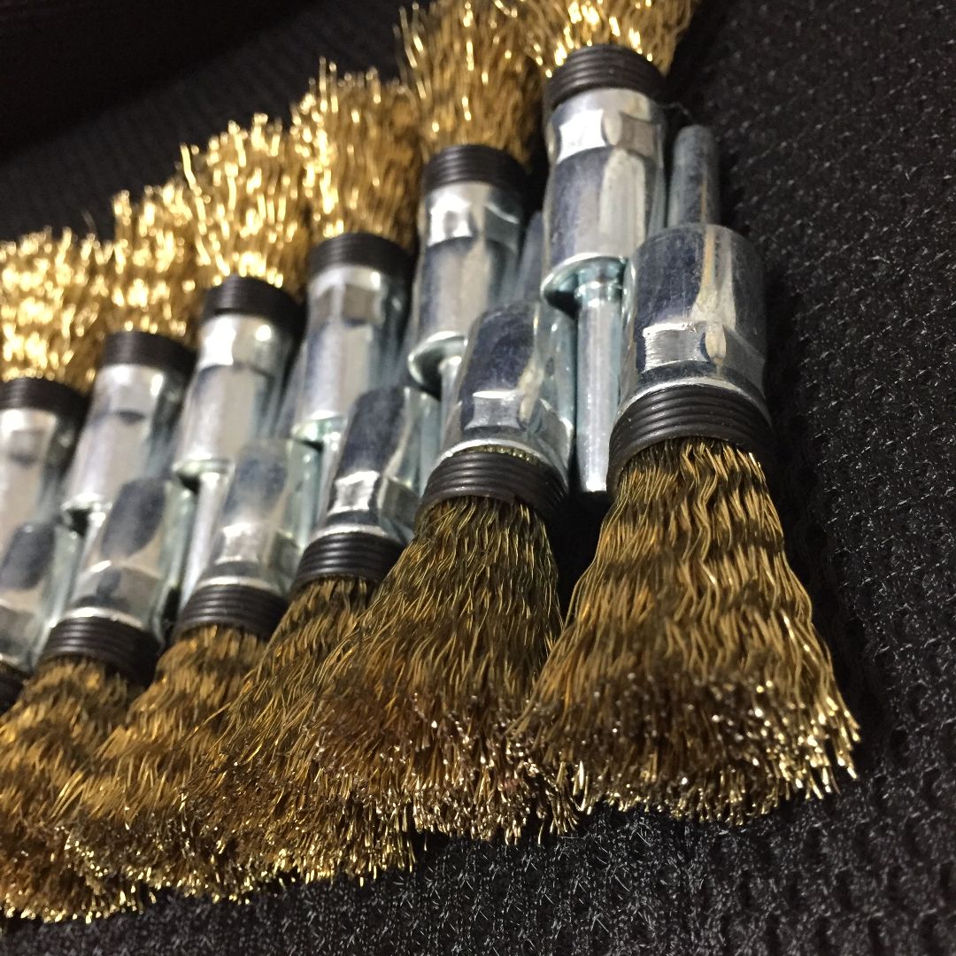 国産高品質 軸付筒型ワイヤーブラシφ15 × φ6軸 200本セット