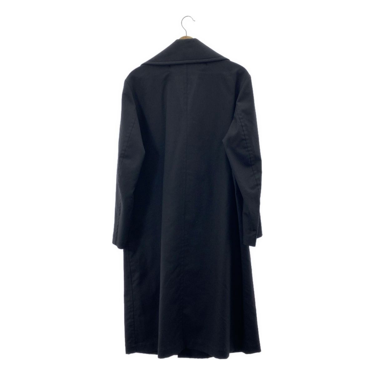 Y s ワイズヨウジヤマモト ストライプ ウール トレンチコート 1 ブラック レディース GULLKHAN_COM