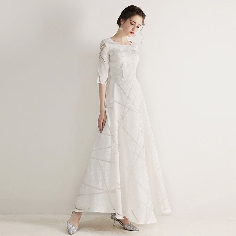 二次会用ウエディングドレス 二次会ドレス 花嫁ドレス ワンピース 旅行 長袖 前撮り 後撮りウエディングドレス ロング Aラインドレス