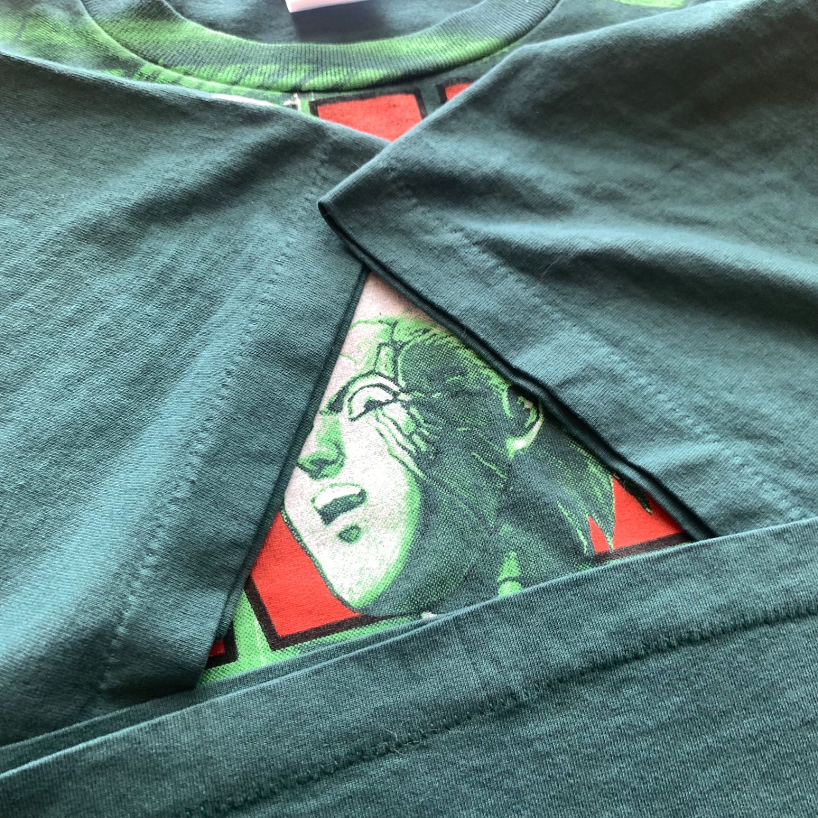AKIRA 鉄雄覚醒オーバープリントTシャツ XL グリーンシルクスクリーン