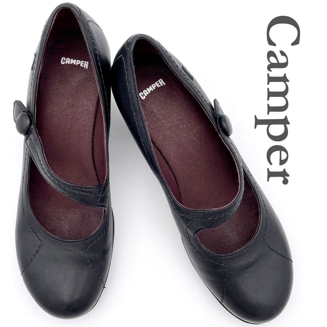CAMPER ライトニナ ストラップシューズ 本革 軽量 黒 24.0 38 CAMPER ライトニナ ストラップシューズ 本革 軽量 黒 24.0 38
