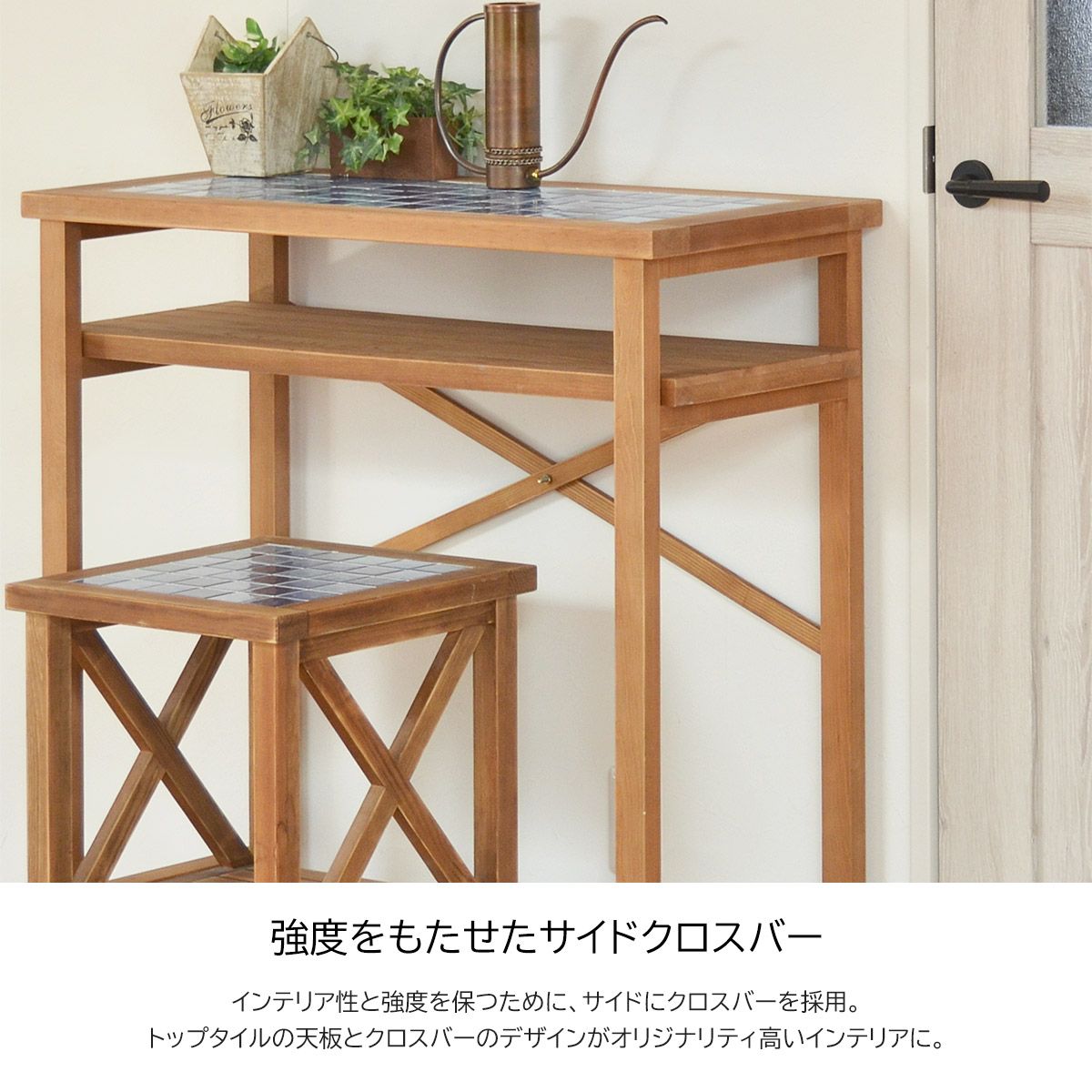 カウンターテーブル　カフェテーブル　アンティーク　古家具　北欧　1点物 カウンターテーブル 高さ87cm バーテーブル 木製 カフェテーブル