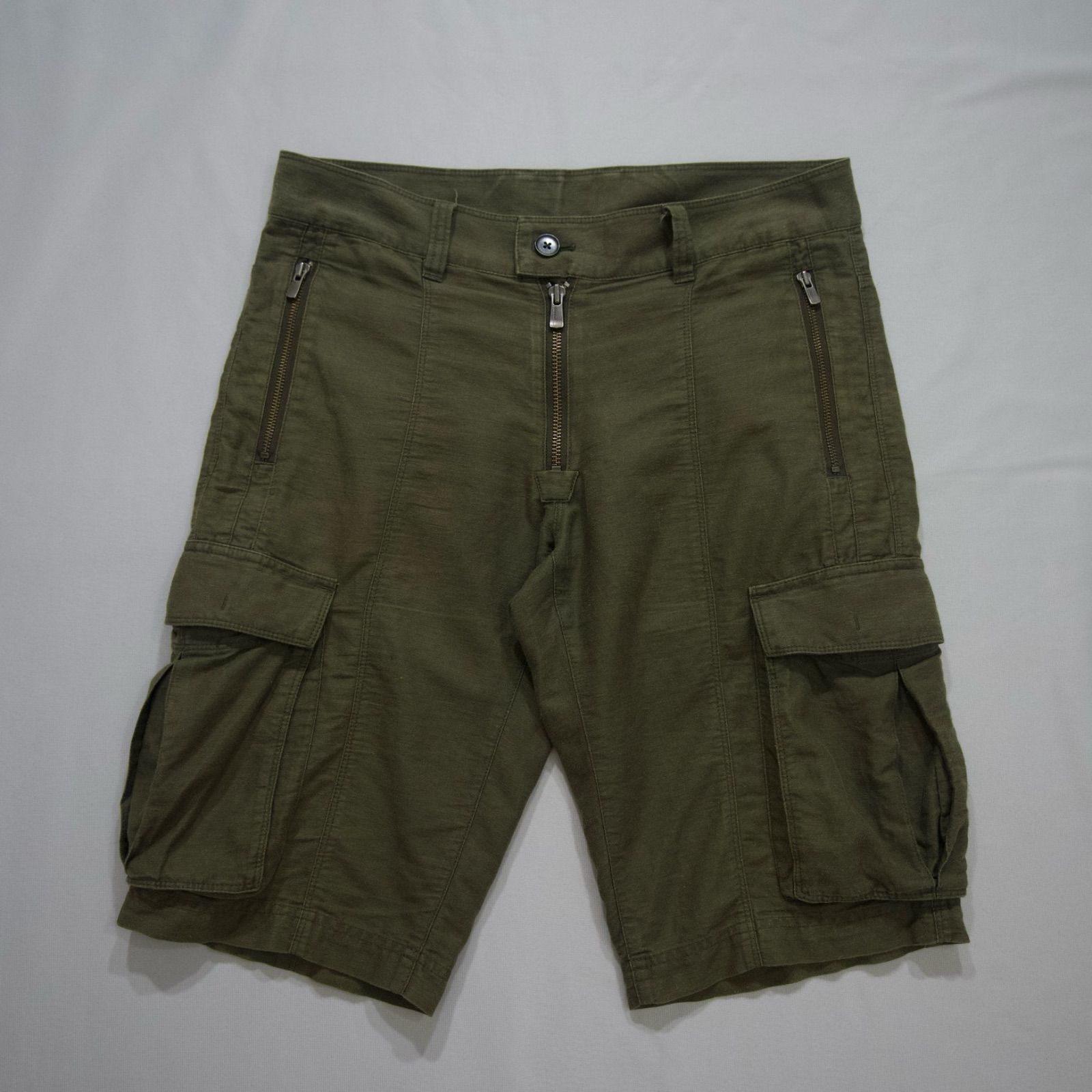 BLACKBARRETT by Neil Barrett Zipper Gimmick Linen Cargo Shorts ブラックバレット バイ ニールバレット  ジップ ギミック リネン カーゴパンツ ショーツ - メルカリ