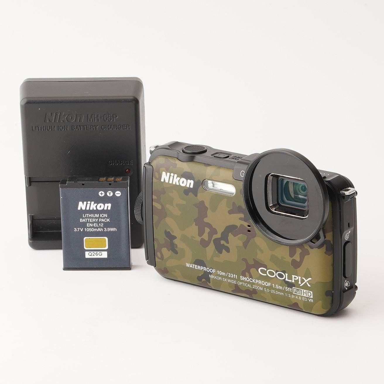 Nikon COOLPIX AW100 防水カメラ カモフラージュ Nikon COOLPIX AW100 防水カメラ 迷彩 カモフラージュ 極美品