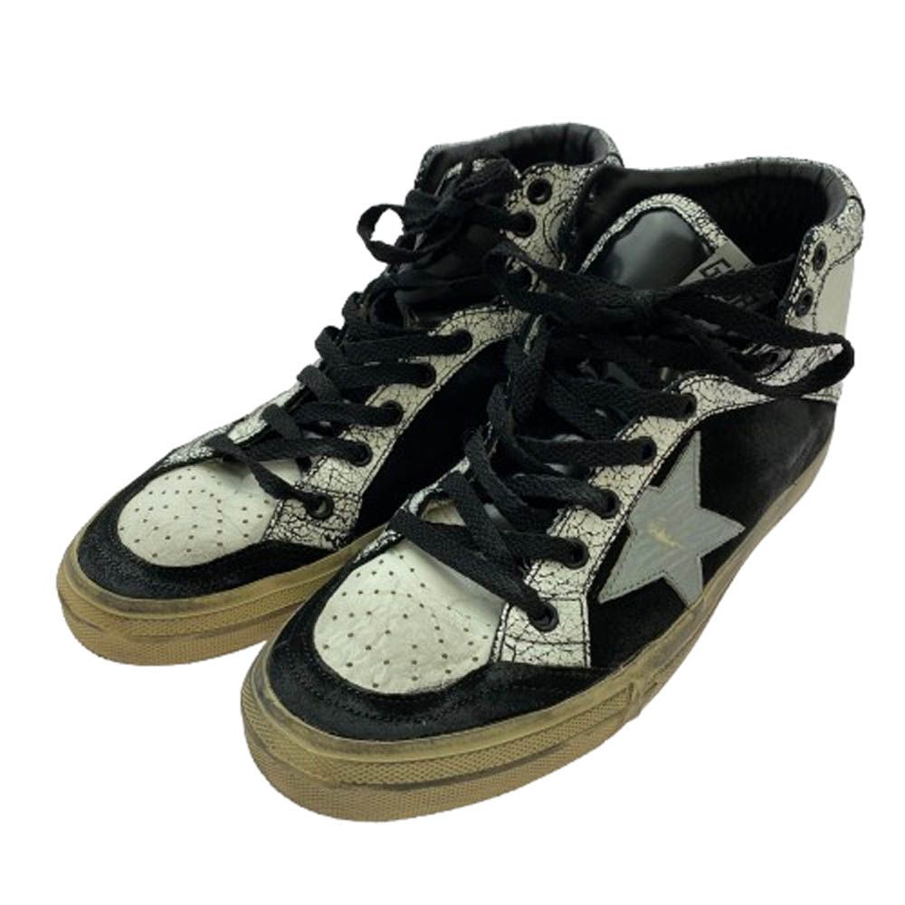 GOLDEN  レザー ブラック スター スニーカー ヴィンテージ加工 GOLDEN GOOSE ゴールデングース イタリア製 ヴィンテージ加工