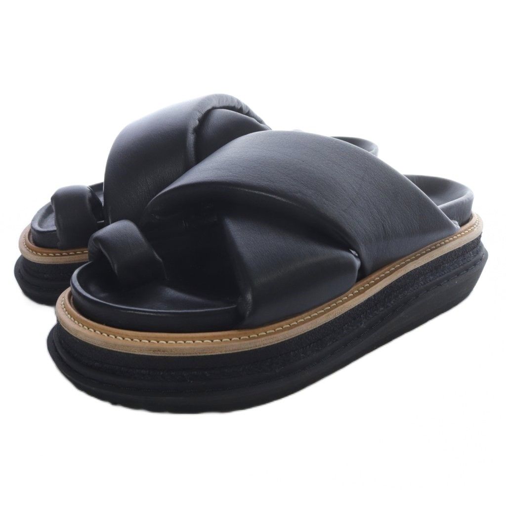 サカイ sacai Multiple Sole サンダル レザー 41 黒 SCM-089