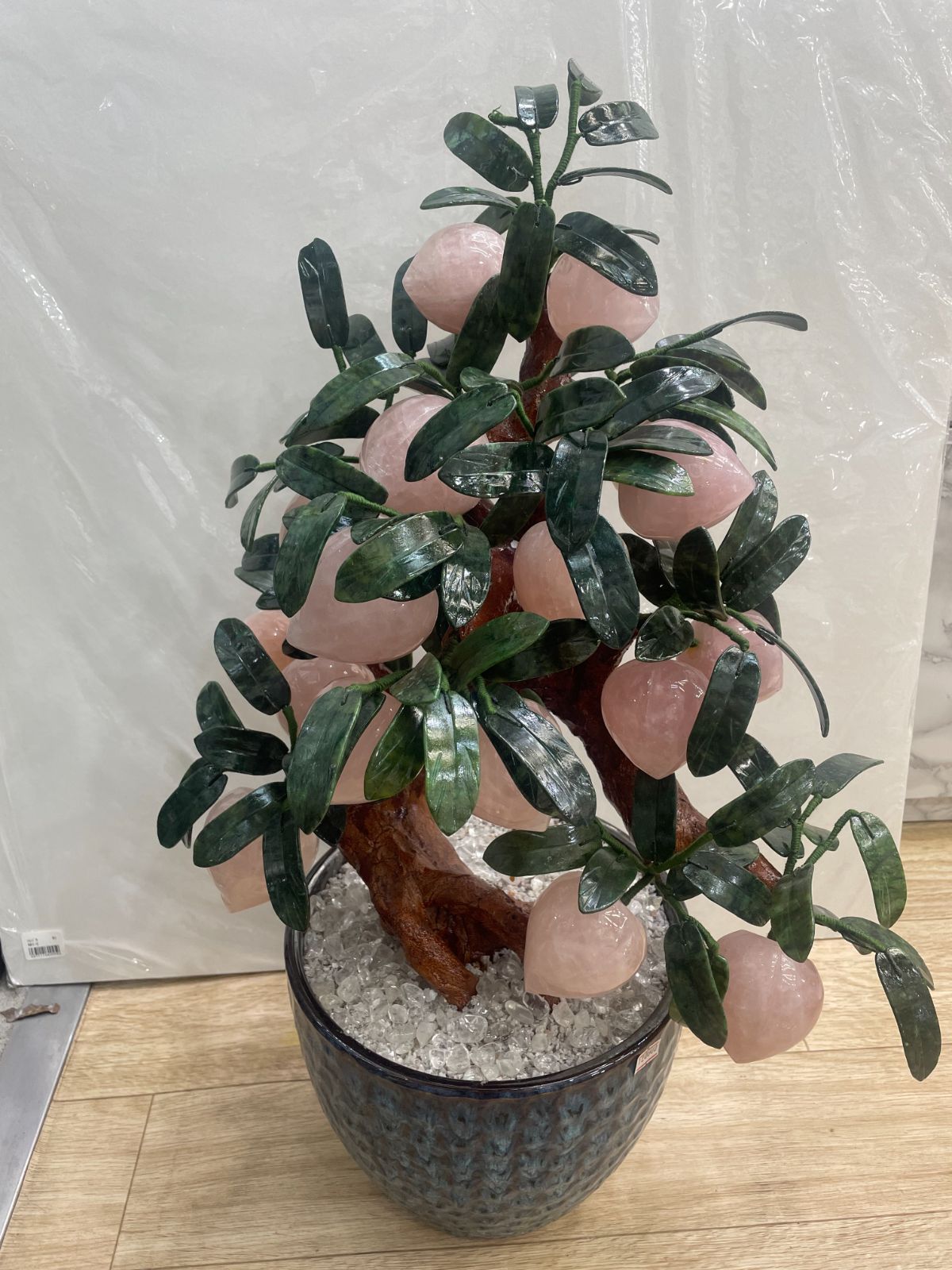 ☆置物一点物☆桃の木 置物 高さ約65cm 盆栽 縁起物 桃樹 吉祥