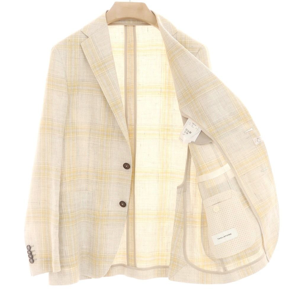中古】タリアトーレ TAGLIATORE リネンウール チェック テーラード  
