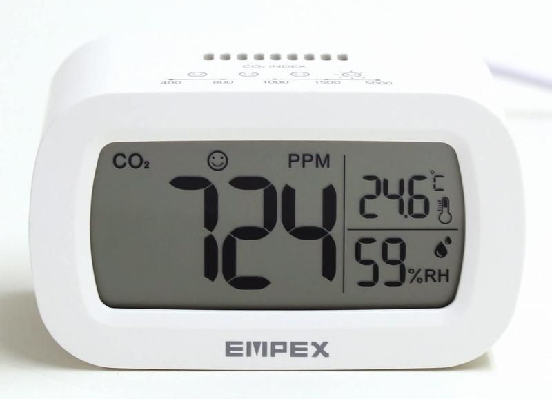 EMPEX エンペックス CO2モニター 温度 湿度計付 CO2濃度検知方式-NDIR方式 ホワイト 4.9×8.6×4.8cm