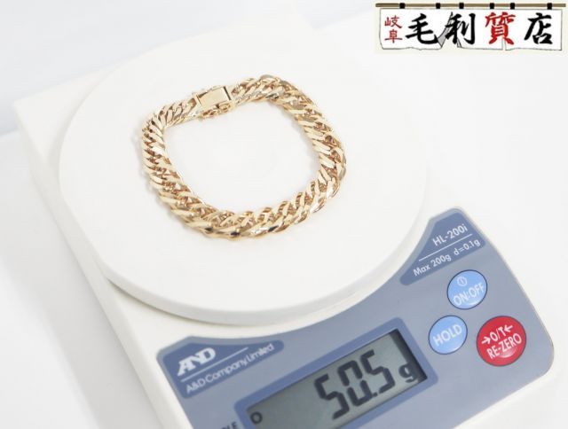 K18 キヘイ 喜平 ブレスレット 8メントリプルカット 50.5g  8面トリプル  イエローゴールド 18金 750 YG  【中古】ジュエリー