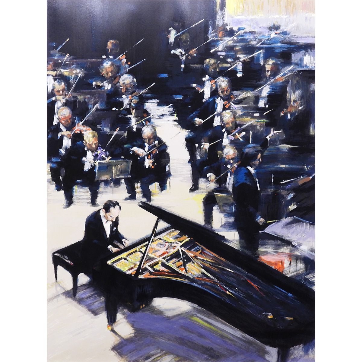 ジン G カム ピアノコンチェルト 人物画 作家直筆サイン クラシック 音楽 オペラ バレエ インテリア 中国出身 版画 絵画 真作