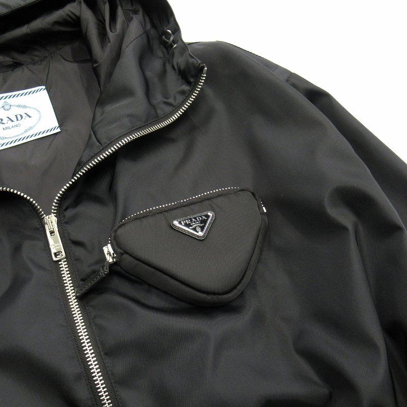 トライアングルロゴプレート Re-Nylon ブルゾンジャケット 21aw プラダ PRADA トライアングルポーチ付 Re-Nylon ナイロン