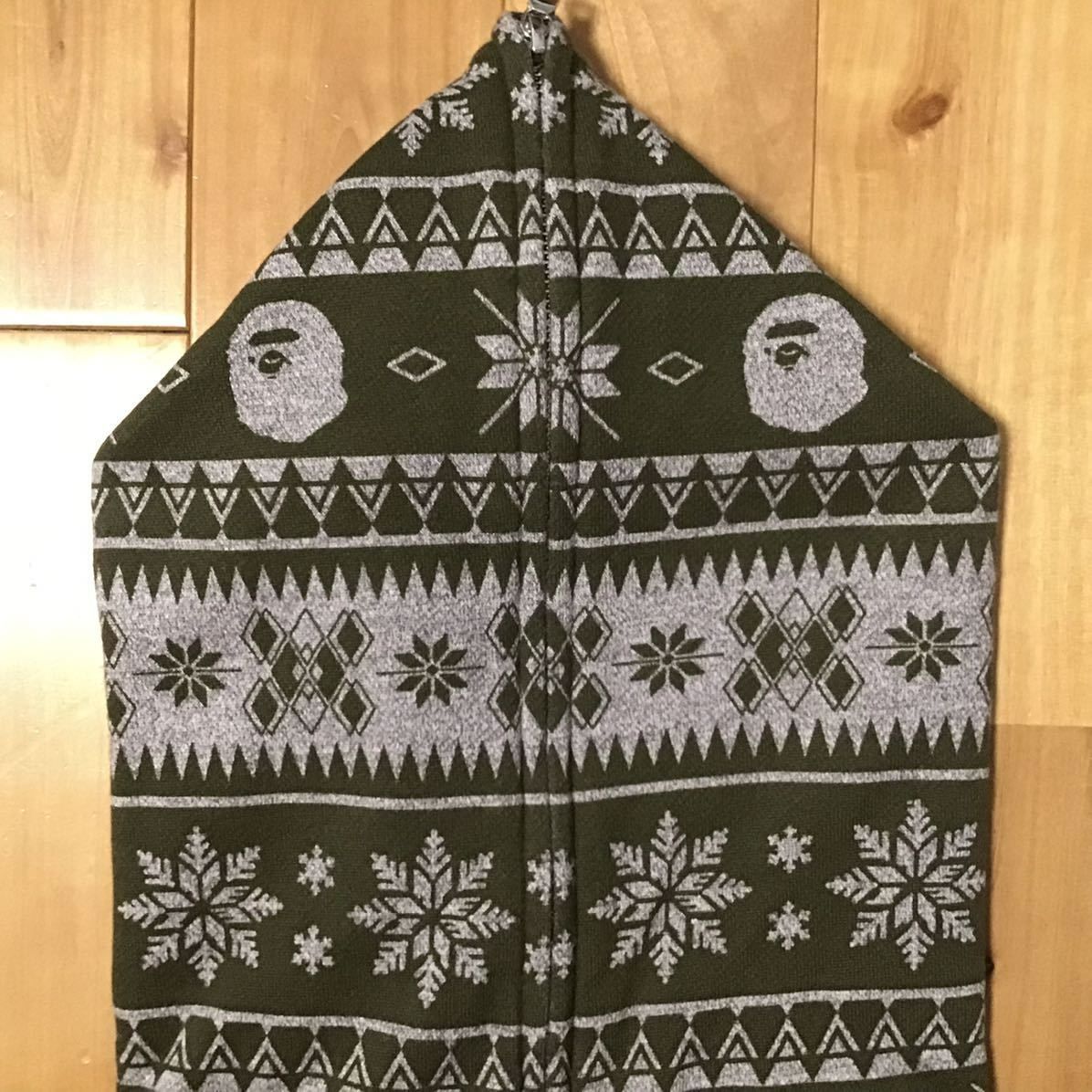 ノルディック柄 フルジップ パーカー Mサイズ ブラック a bathing ape 