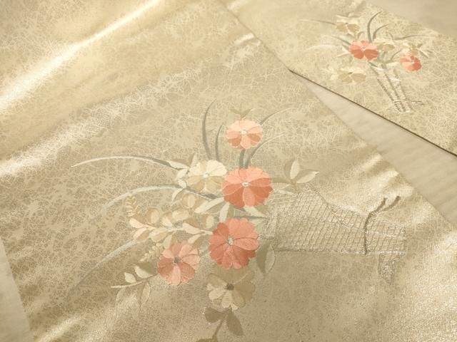 平和屋着物◎九寸名古屋帯 駒刺繍 お兆なる帯 源氏物語 銀糸