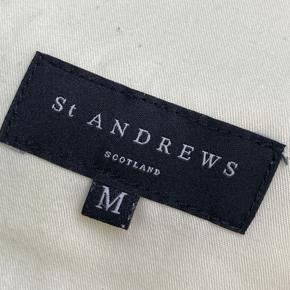 サイズ：M ST ANDREWS セントアンドリュース  ストレッチパンツ 英字総柄 パープル系 [240101444726] ゴルフウェア メンズ ストスト サイズ：M ST ANDREWS セントアンドリュース ストレッチパンツ