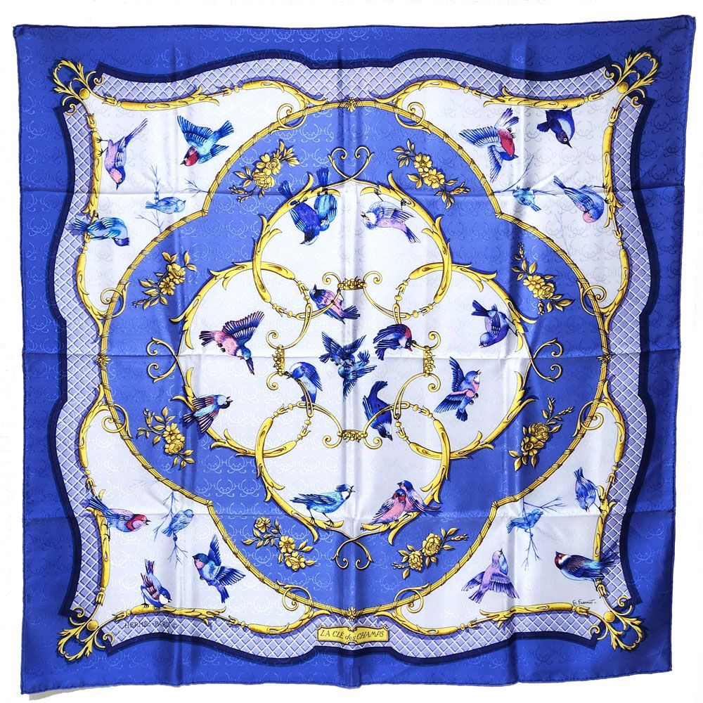 【希少美品】LA CLÉ DES CHAMPS 自由の天地への鍵エルメスカレ90 エルメス HERMES スカーフ カレ90 LA CLE des CHAMPS ｢自由の天地への