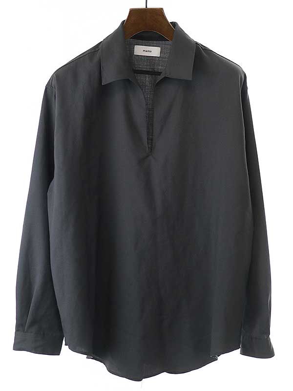 marka マーカ 23AW STUDIOUS別注 SKIPPER SH スキッパーカラーシャツ 