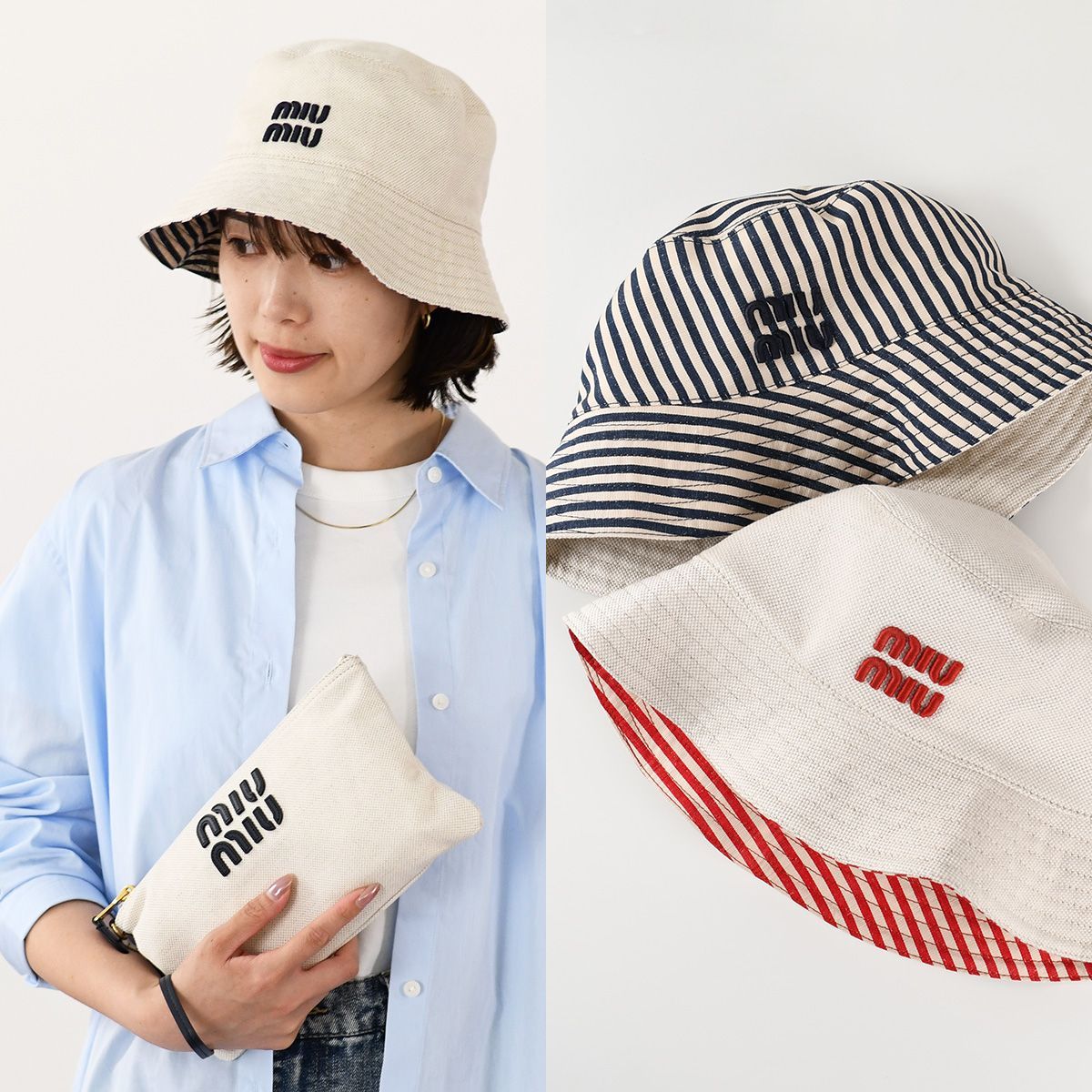 MiuMiu ミュウミュウ ウール バケットハット MIU MIU ミュウ ミュウ バケットハット ブラック - メルカリ