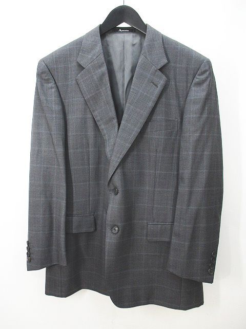 aquascutum グレー チェック柄 テーラードジャケット aquascutum グレー チェック柄 テーラードジャケット