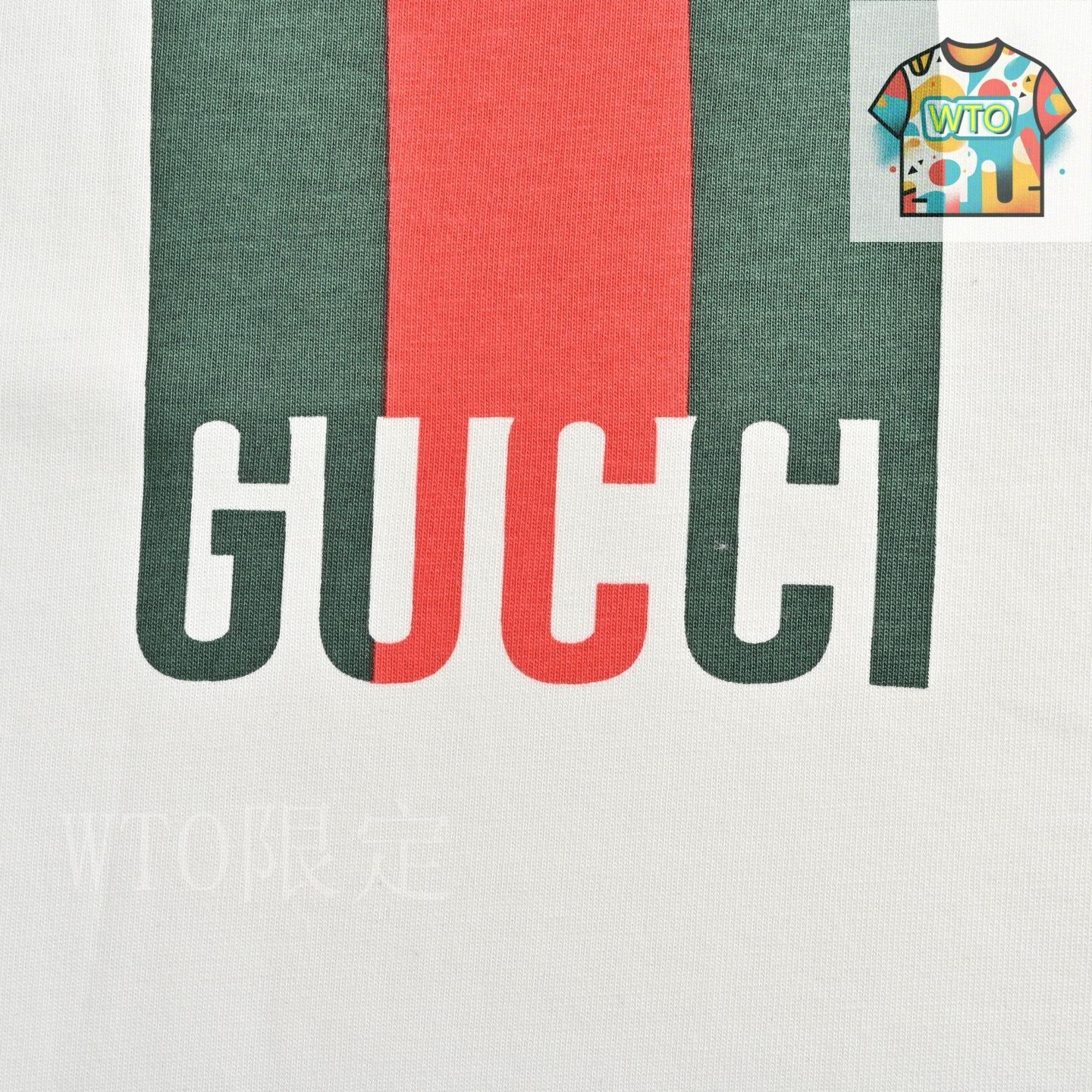 今日WTO】Gucci 2025SS 紅緑ストライプロゴ T シャツ-ZR16