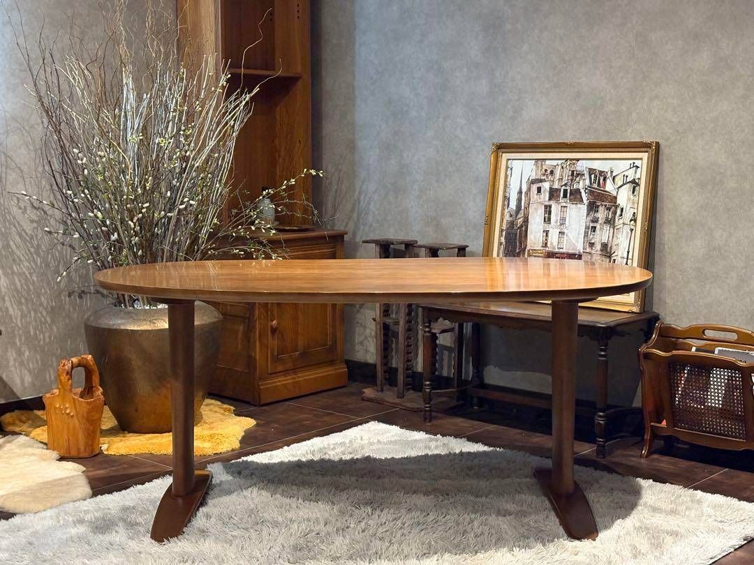 HIDA 飛騨産業 クレセント ダイニングテーブル リビング 豆型 nRZ HIDA