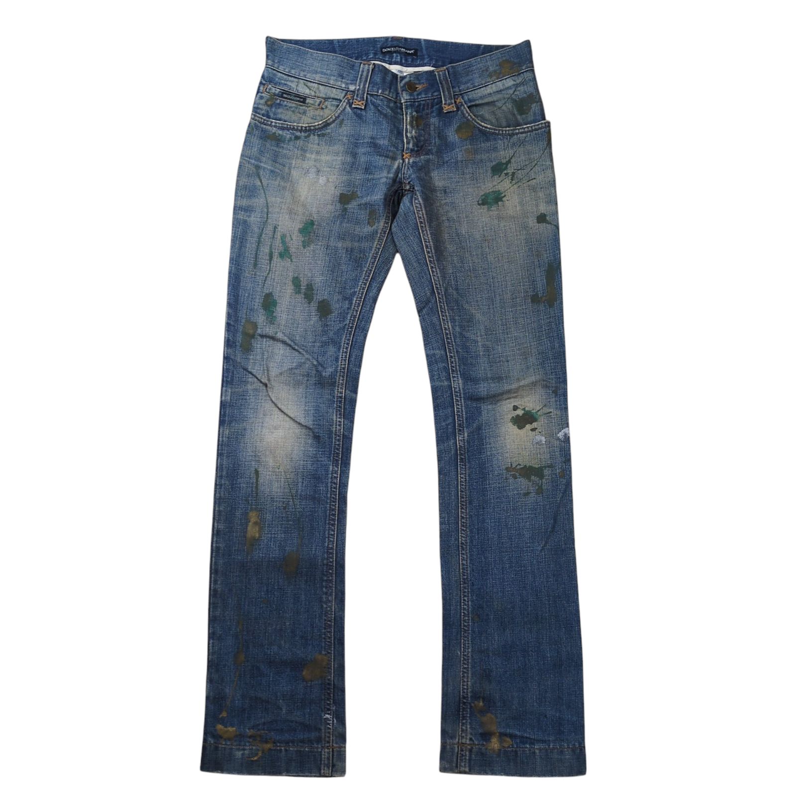 DOLCE＆GABBANA Logo Patch Painting Grunge Denim
