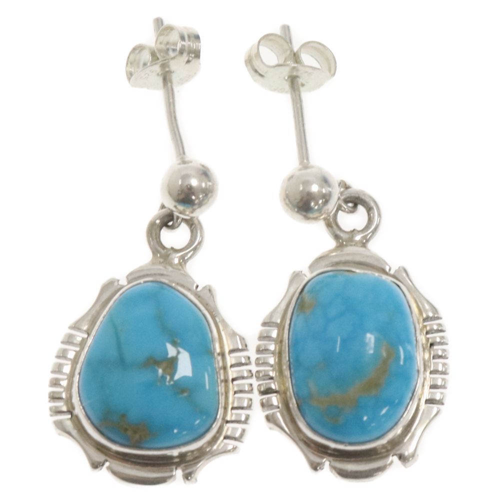ターコイズ シルバーピアス　インディアンジュエリー　刻印あり INDIAN インディアンジュエリー pierce シルバー ピアス