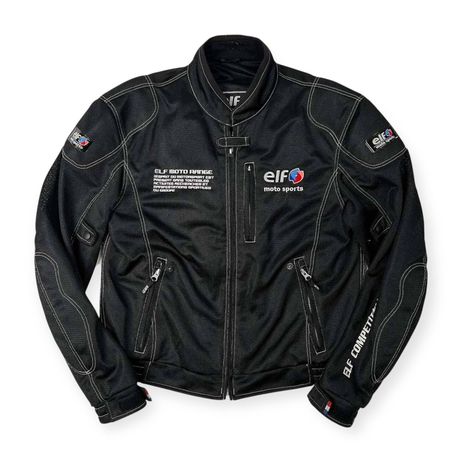 極美品】elfバイクジャケット／パンチグメッシュ仕様／LWサイズ カワサキ KAWASAKI カワサキ×elf ライディングメッシュ